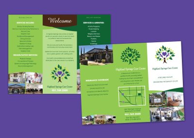 Highlandd Springs Care Center Tri-Fold Brochure