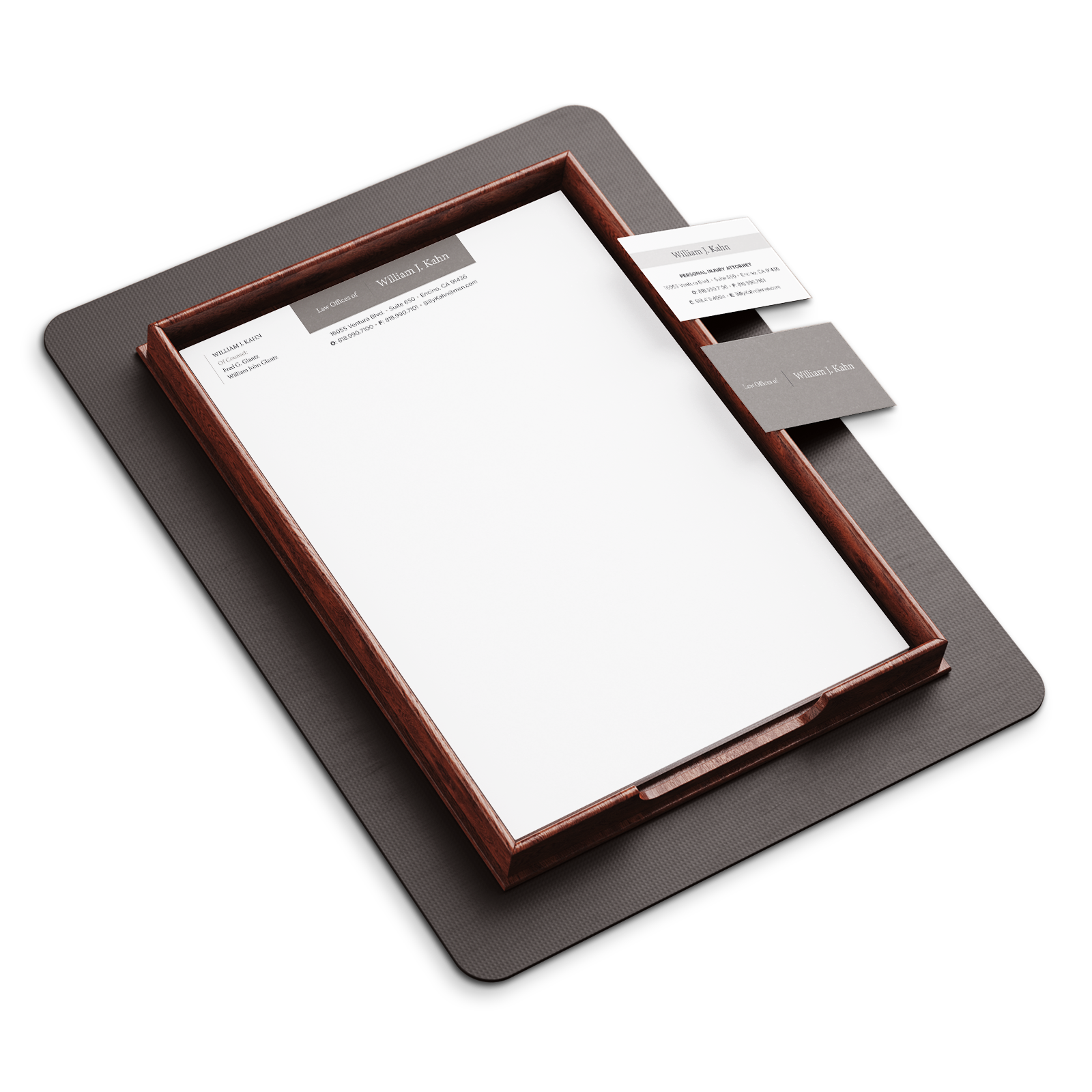 Law Offices of William Kahn Stationery Mockup